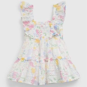 EUC Baby Gap Smocked Flutter Dress in Spring Floral, 0-3mo